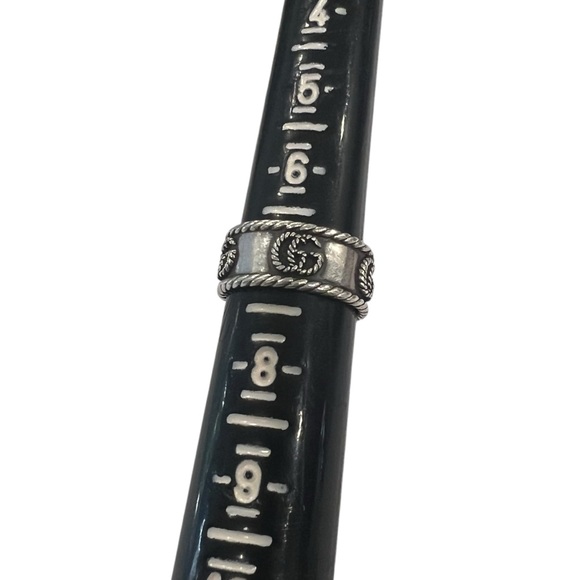 Gucci Marmont GG Braided Logo Silver Ring - Picture 7 of 7